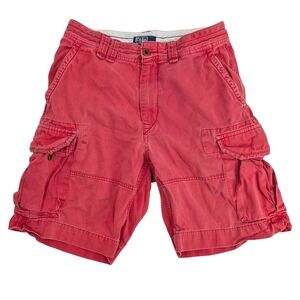 Polo Ralph Lauren Mens Red Classic Polo Chino Cargo utility shorts. Size 32.
